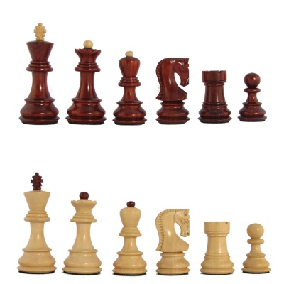 3" MoW Crimson Rosewood Velites Staunton Chess Pieces