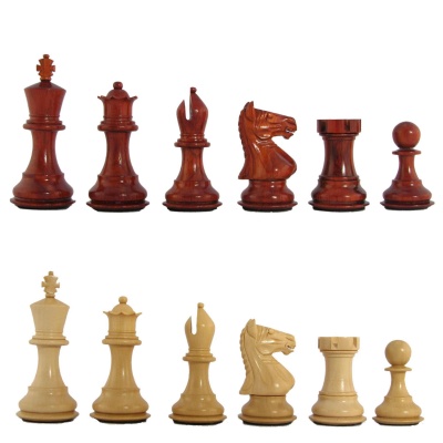 3" MoW Crimson Rosewood Imperator Staunton Chess Pieces