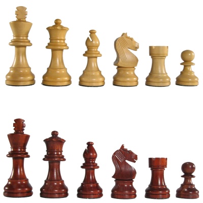 3 1/4" MoW Crimson Rosewood Tournament Premier Staunton Chess Pieces