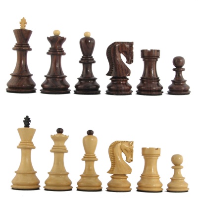 4" MoW Cardinal Rosewood Velites Staunton Chess Pieces