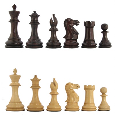4" MoW Cardinal Rosewood Legionnaires Signature Staunton Chess Pieces