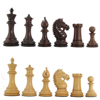 4" MoW Cardinal Rosewood Centurion Signature Staunton Chess Pieces