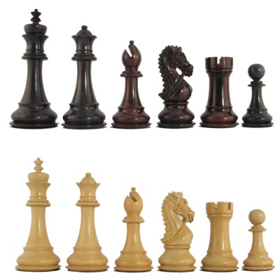 4 3/4" MoW Cardinal Rosewood Praetorian Signature Staunton Chess Pieces