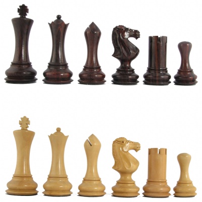 4" MoW Cardinal Rosewood Vanguard Staunton Chess Pieces