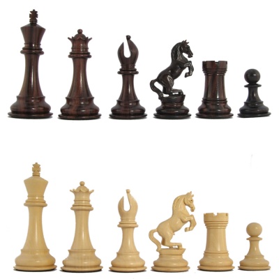 4" MoW Cardinal Rosewood Eques Chess Set