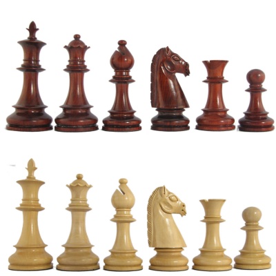 "SALE! 4" MoW Crimson Rosewood Dragoon Staunton Chess Pieces