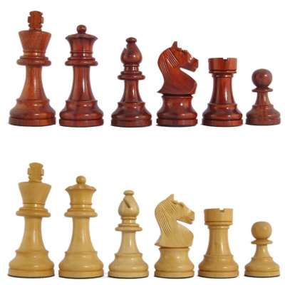 3 3/4" MoW Crimson Rosewood Tournament Premier Staunton Chess Pieces