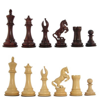 4" Mark of Westminster Crimson Rosewood Eques Chess Set
