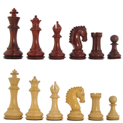 4 1/2" MoW Crimson Rosewood Brigadier Staunton Pieces