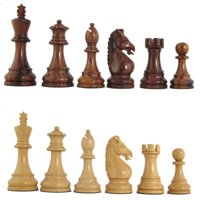 4 1/4" MoW Cardinal Rosewood Hoplites Staunton Chess Pieces