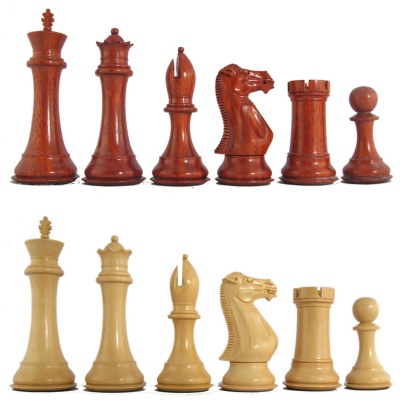 5" MoW Crimson Rosewood Legionnaires Staunton Chess Pieces