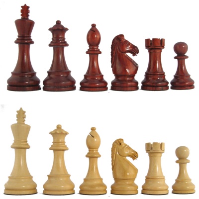 4 1/4" MoW Crimson Rosewood Hoplites Staunton Chess Pieces