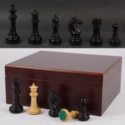 3 1/2" MoW Ebony Phalanx Staunton Chess Pieces