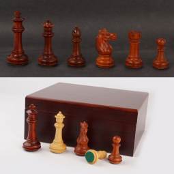 3 1/2" MoW Padouk Phalanx Staunton Chess Pieces