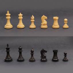 3 1/2" MoW Ebony Imperator Staunton Chess Pieces