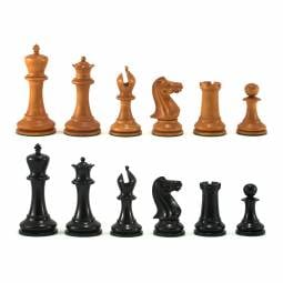 4 1/2" 1849 Jacques Reproduction Ebony Staunton Chess Pieces