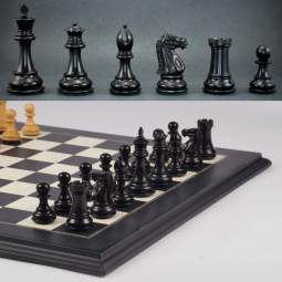 18" MoW Ebony Luxe Legionnaires Presidential Chess Set