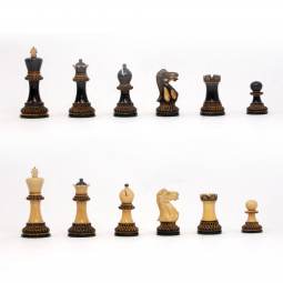 4" MoW Parker Series Burnt Boxwood Staunton Chess Pieces