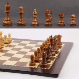 15 1/2" MoW Classics Honey Rosewood Executive American Staunton Basic Chess Set
