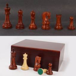 3 1/2" MoW Padouk Old World Staunton Chess Pieces