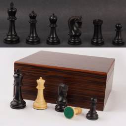 4 1/4" MoW Ebonized Old World Staunton Chess Pieces