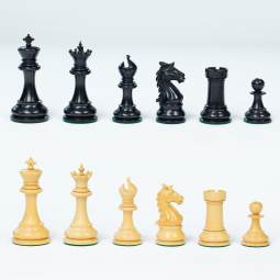 4 1/4" Ebony Imperial Crown Staunton Chess Pieces