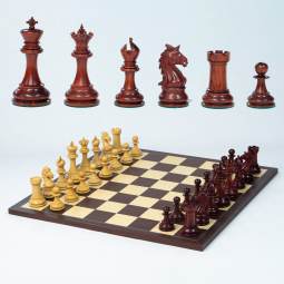 4 1/4" Padouk Imperial Crown Executive Chess Set