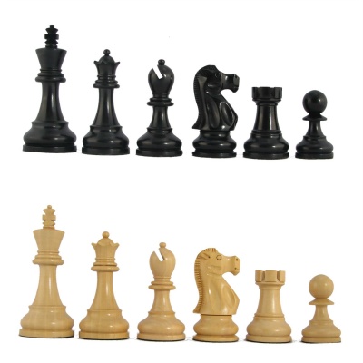 3 3/4'' MoW Ebony Tournament Champion Staunton Chess Pieces