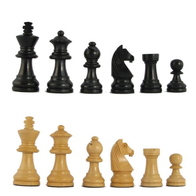 2 1/2" MoW Charcoal Ebony Executive German Staunton Chess Pieces