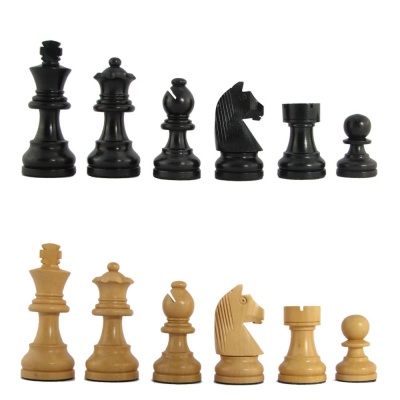 3" MoW Ebony Chess Pieces - Executive German Staunton