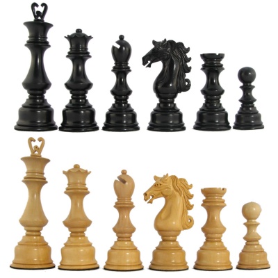 5" Mark of Westminster Ebony Supergrand Exclusive Staunton Chess Pieces