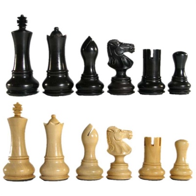 3" MoW Ebony Vanguard Staunton Chess Pieces