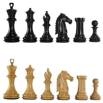 3 3/4" MoW Ebony Chess Pieces - Supergrand Staunton