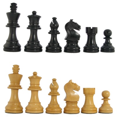 3 1/4" MoW Ebony Tournament Premier Staunton Chess Pieces