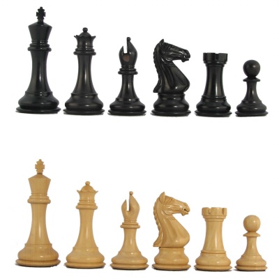 4" MoW Ebony Imperator Signature Staunton Chess Pieces