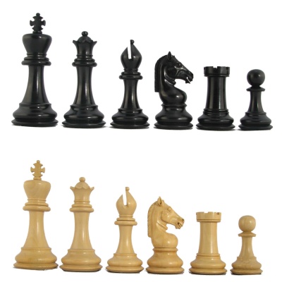 4 1/2" MoW Ebony Myrmidon Staunton Chess Pieces