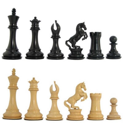 4" MoW  Ebony Chess Pieces - Eques Staunton