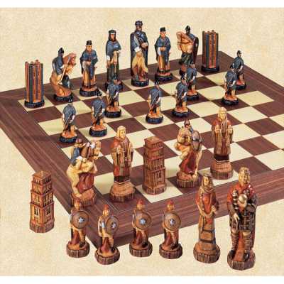 Battle of Hastings Hand Decorated Crushed Stone Chess Pieces