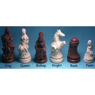 Louis XIV Crushed Stone Chess Pieces