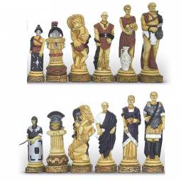 5 1/4" Spartacus Revolution Hand Decorated Crushed Stone Chess Pieces