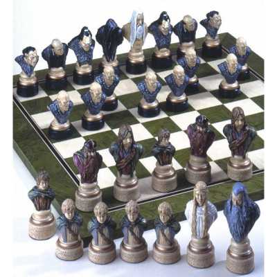 Lord of the Rings Hand Decorated Crushed Stone Chess Pieces
