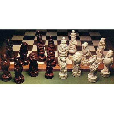 Lewis Carroll Crushed Stone Chess Pieces