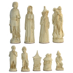 Large Lord of the Rings Crushed Stone Chess Pieces