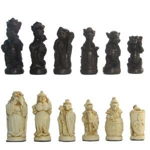 George and the Dragon Crushed Stone Chess Pieces