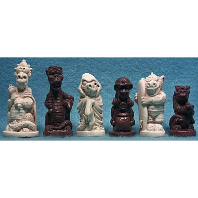 Fun Dragons Crushed Stone Chess Pieces