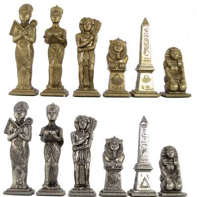 Egyptian Metal Chess Pieces