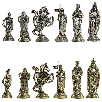 3 1/2" Crusaders Metal Chess Pieces