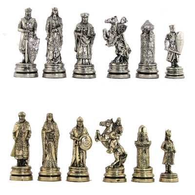 3 1/2" Crusaders and Saracens Metal Chess Pieces