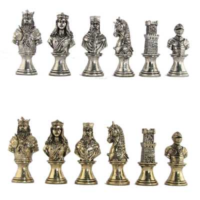 3" Medieval Knights Metal Chess Pieces