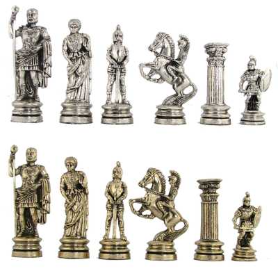 4 1/2" Roman Legion Metal Chess Pieces
